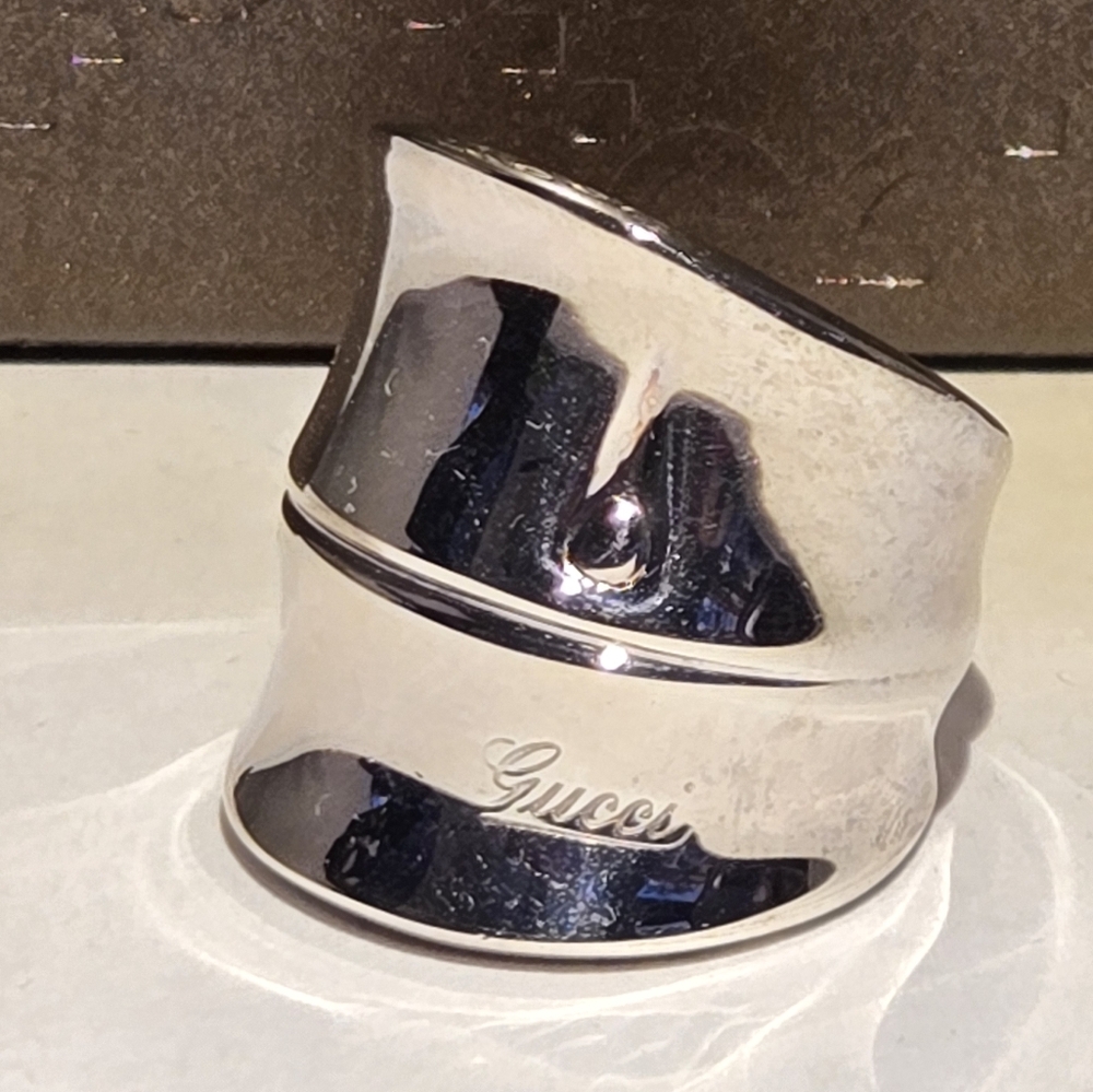 Authentic Gucci Sterling Silver Bamboo Ring Size 7 - Picture 3 of 9
